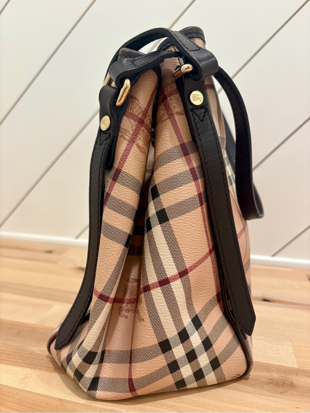 Burberry Canterbury Haymarket Leather Tote Bag and wallet - Picture 4 of 11